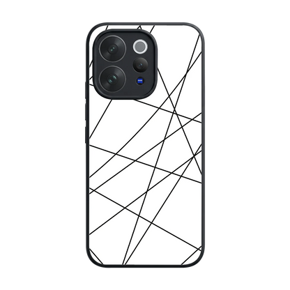 Geomatric White back phone cover | glass case for vivo v70 elite