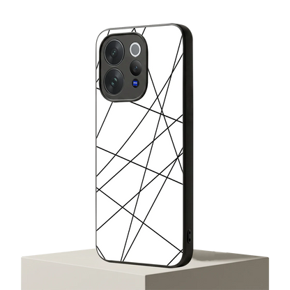 Geomatric White vivo v70 mobile cover | shockproof glass phone case