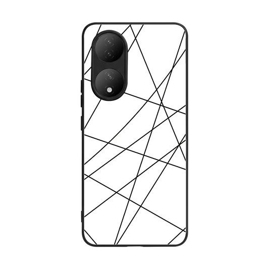Geomatric White back phone cover | glass case for Vivo-y100