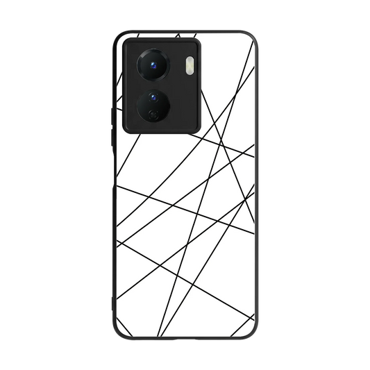 Geomatric White back phone cover | glass case for vivo y16