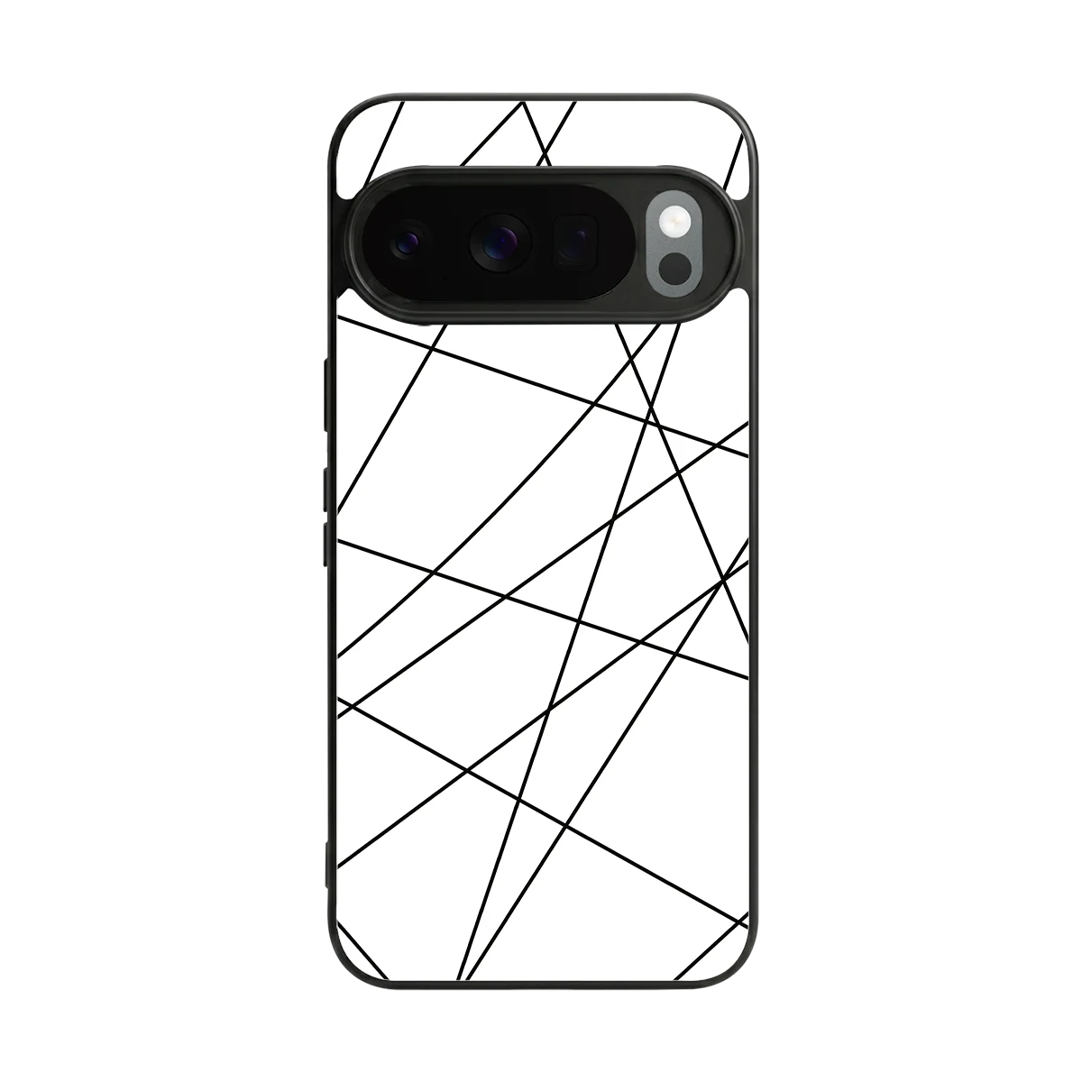 Geomatric White back phone cover | glass case for google pixel 10 pro