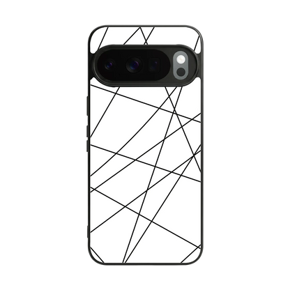 Geomatric White back phone cover | glass case for google pixel 10 pro