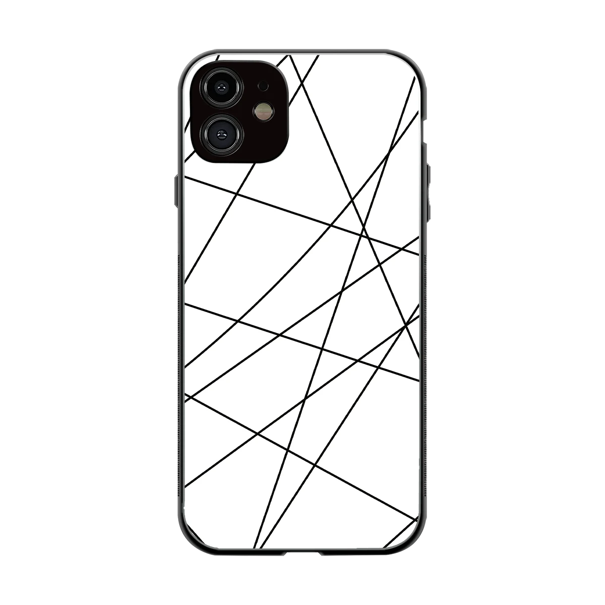 Geomatric White back phone cover | glass case for iphone 11