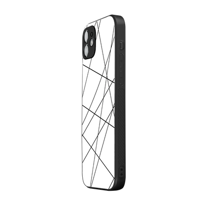 Geomatric White iphone 11 mobile cover | shockproof glass phone case