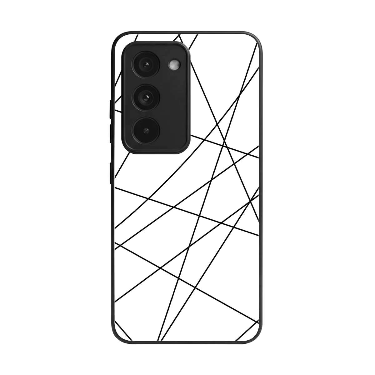 Geomatric White back phone cover | glass case for redmi 15 5g