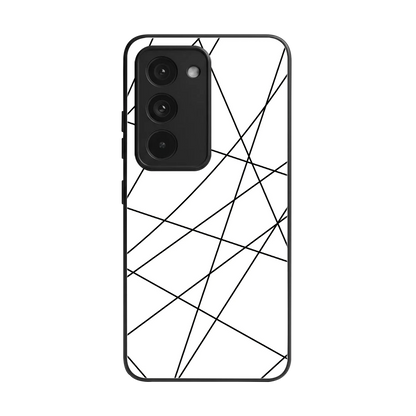 Geomatric White back phone cover | glass case for redmi 15 5g