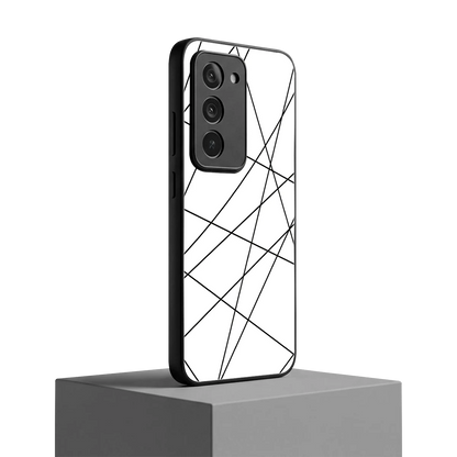 Geomatric White redmi 15 5g mobile cover | shockproof glass phone case