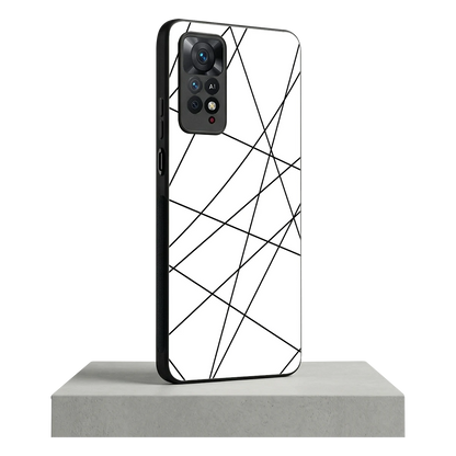 Geomatric White redmi note 11 pro mobile cover | shockproof glass phone case