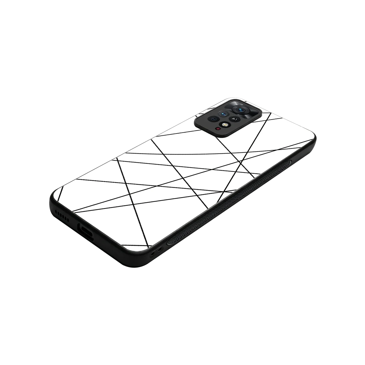 Geomatric White stylish phone case for redmi note 11 pro | glossy glass and slim fit