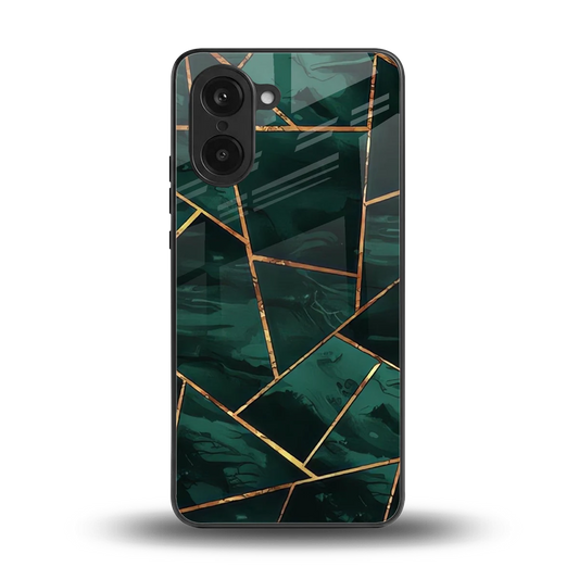 Geometric green back phone cover | glass case for oneplus nord ce5 5g