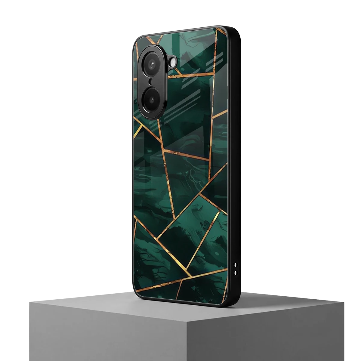Geometric green oneplus nord ce5 5g mobile cover | shockproof glass phone case