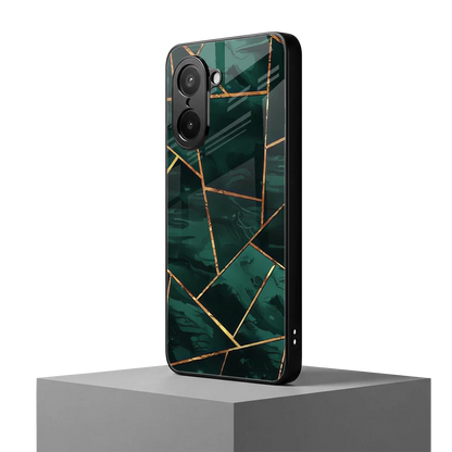 Geometric green oneplus nord ce5 5g mobile cover | shockproof glass phone case