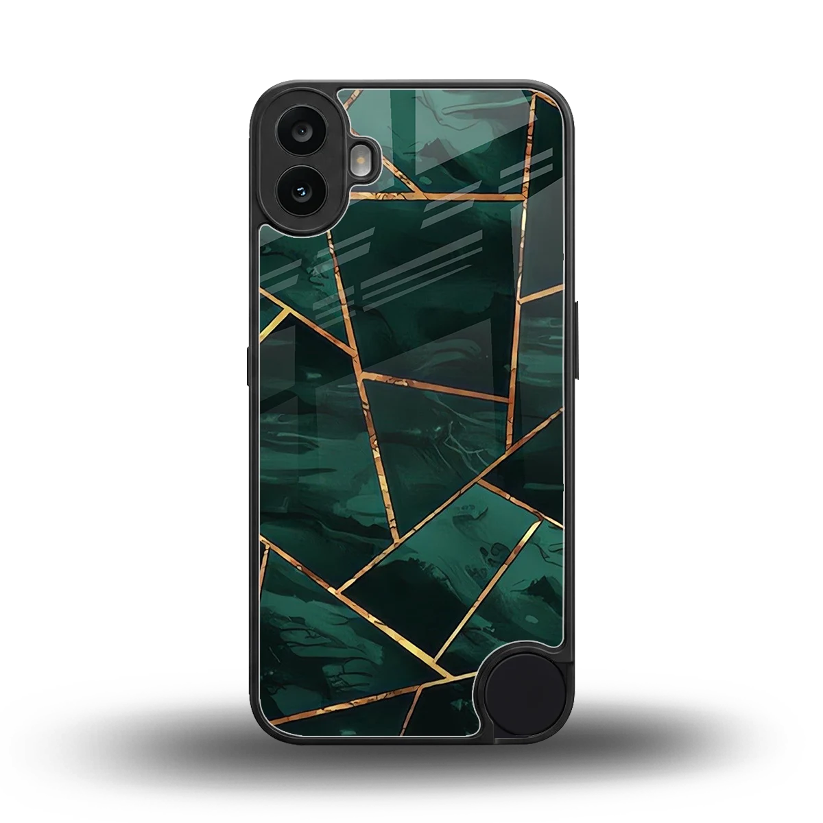 Geometric green back phone cover | glass case for cmf nothing phone 1
