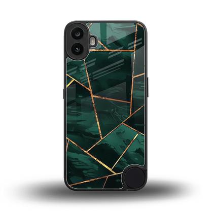 Geometric green back phone cover | glass case for cmf nothing phone 1