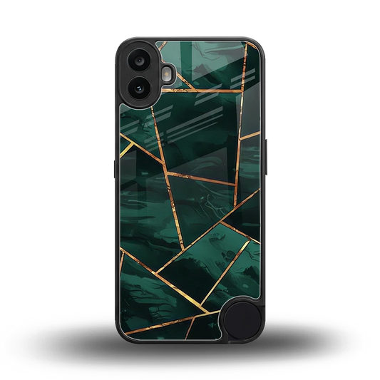 Geometric green back phone cover | glass case for cmf nothing phone 1