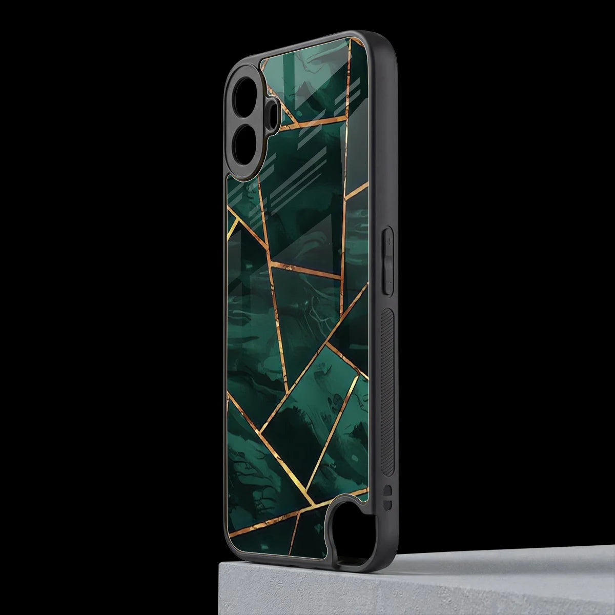 Geometric green cmf nothing phone 1 mobile cover | shockproof glass phone case