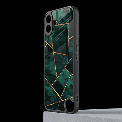 Geometric green cmf nothing phone 1 mobile cover | shockproof glass phone case