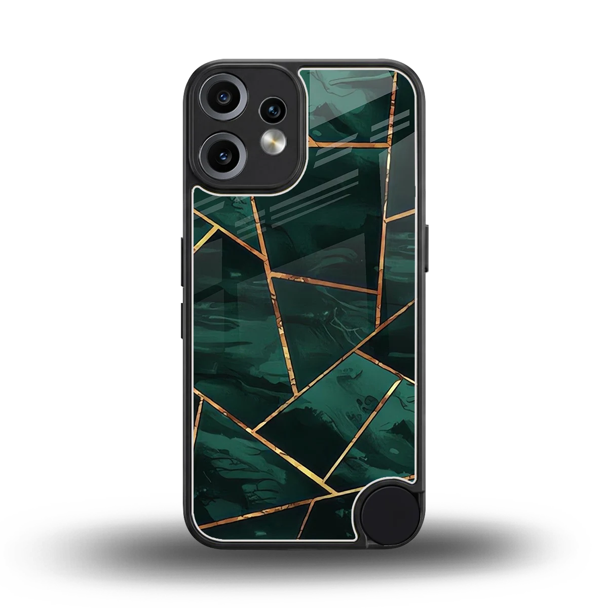 Geometric green back phone cover | glass case for cmf nothing phone 2 pro
