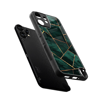 Geometric green sleek cmf nothing phone 2 pro cover with tempered glass back and TPU edges