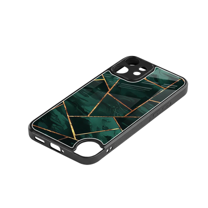 Geometric green stylish phone case for cmf nothing phone 2 pro | glossy glass and slim fit
