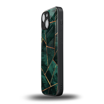 Geometric green iphone 12 mini mobile cover | shockproof glass phone case