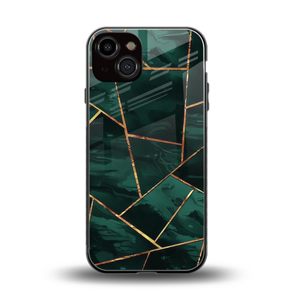 Geometric green back phone cover | glass case for iphone 13