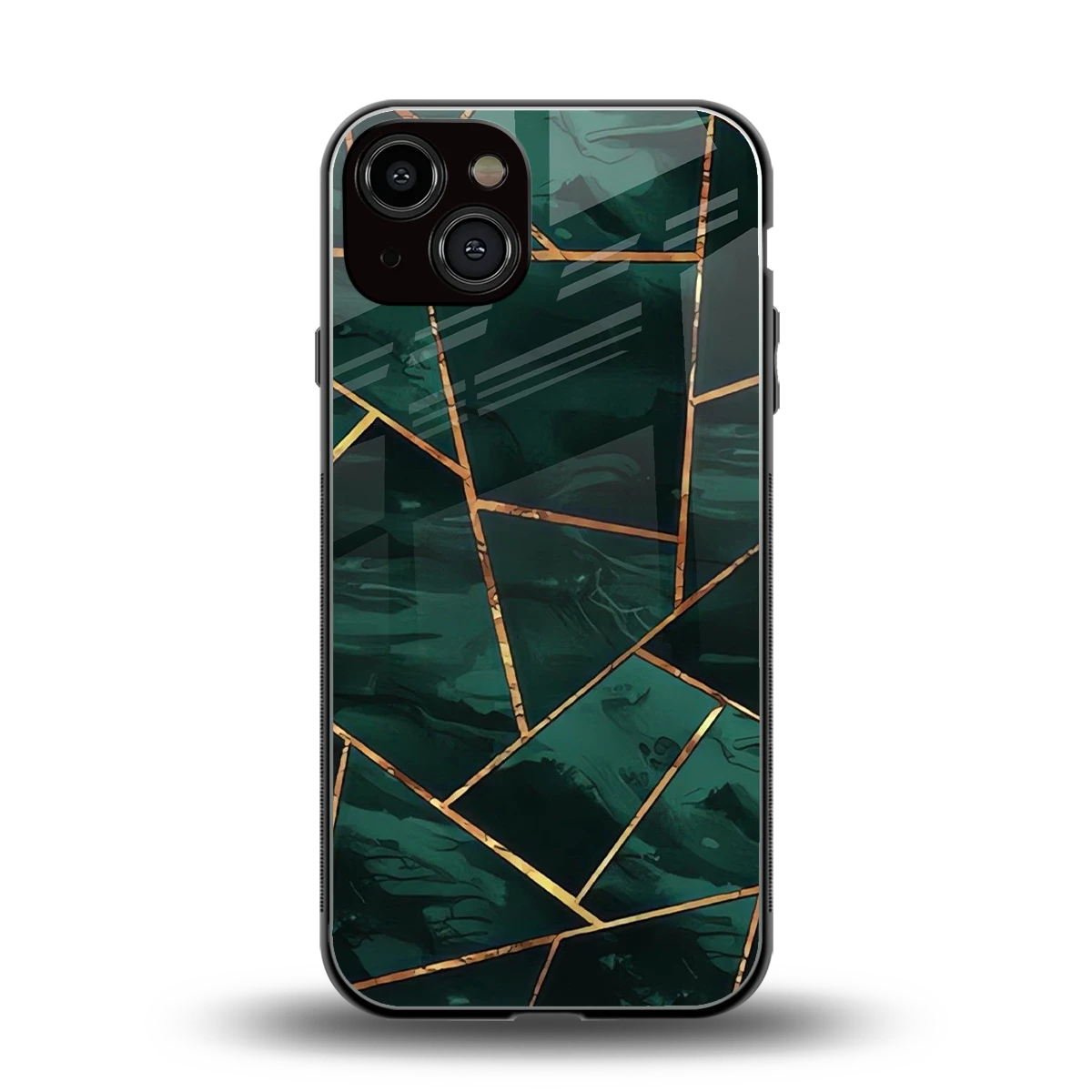 Geometric green back phone cover | glass case for iphone 14