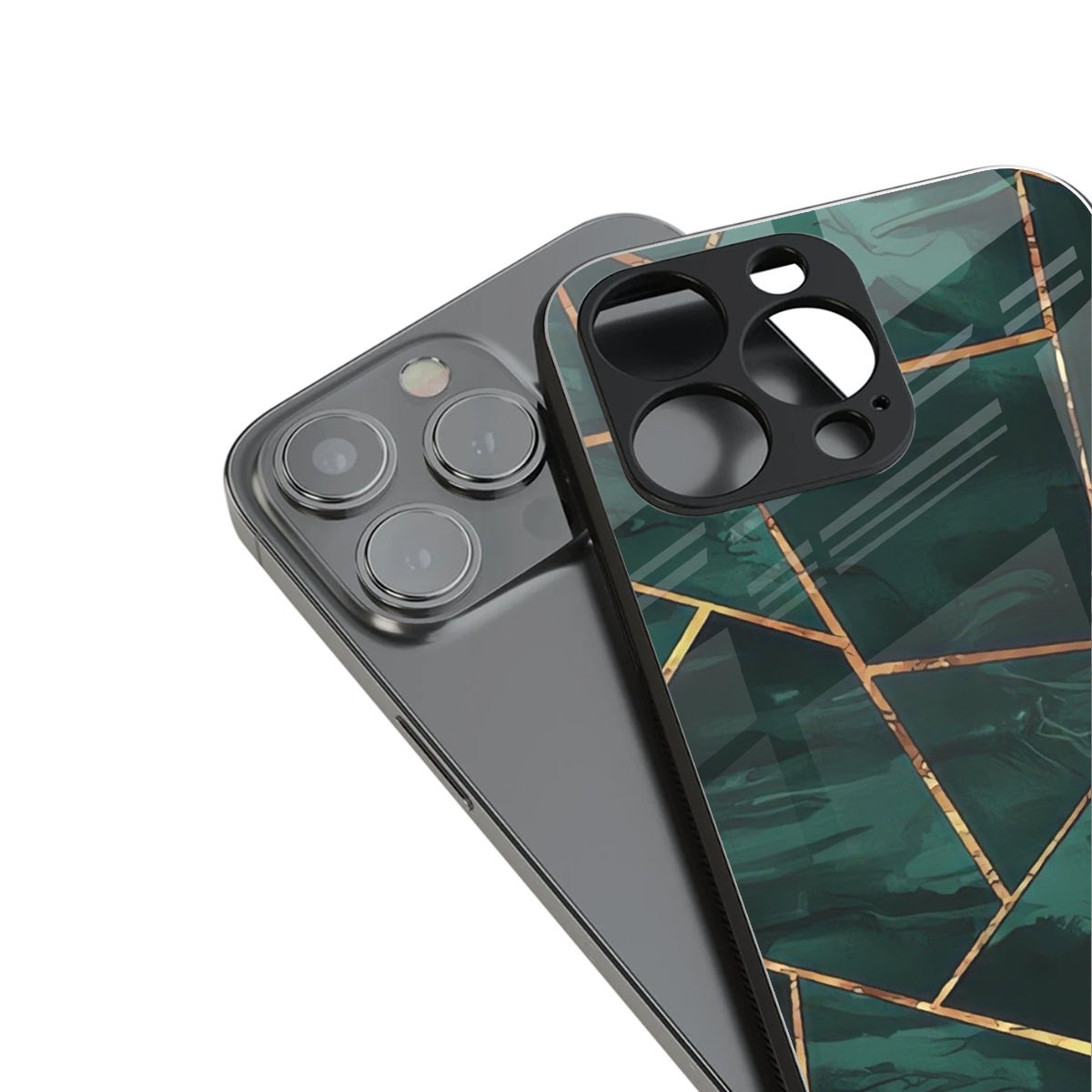 Geometric green Phone Case for Iphone 16 | Glass Case