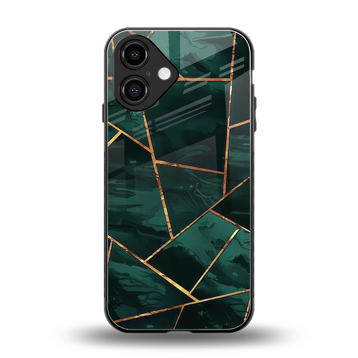 Geometric green Phone Case for Iphone 16 | Glass Case