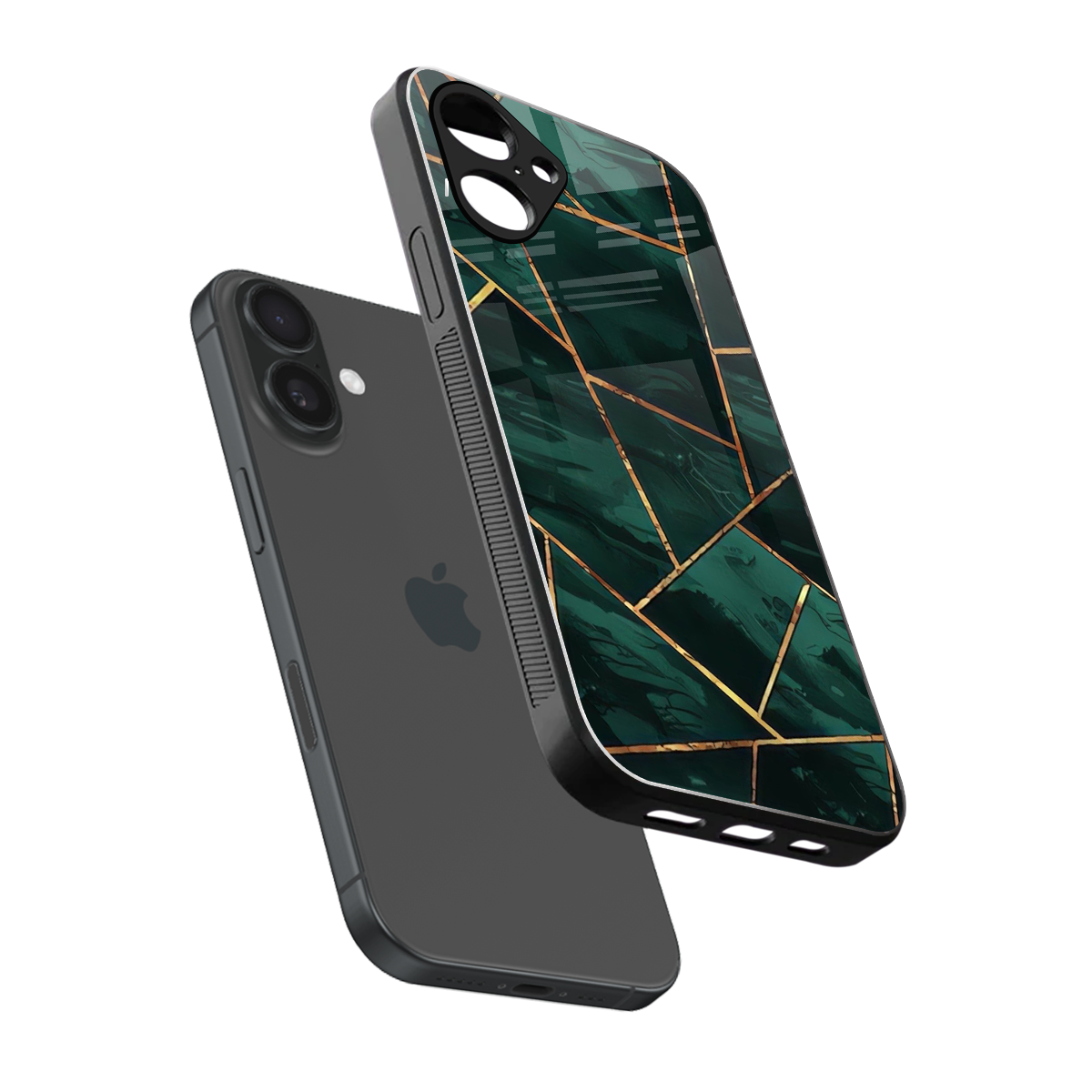 Geometric green Phone Case for Iphone 16 | Glass Case