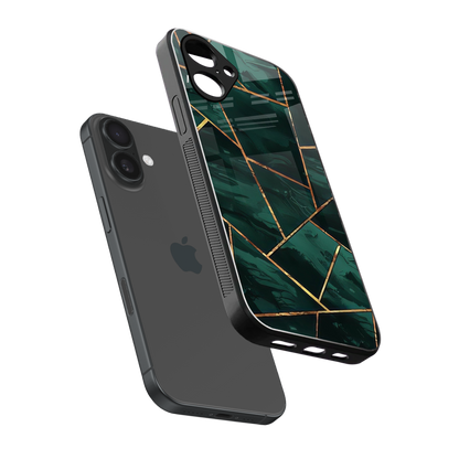Geometric green Phone Case for Iphone 16 | Glass Case