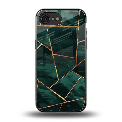 Geometric green back phone cover | glass case for iphone 16e