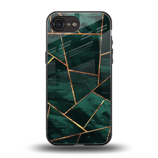 Geometric green back phone cover | glass case for iphone 16e