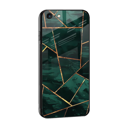 Geometric green sleek iphone 6 cover with tempered glass back and TPU edges