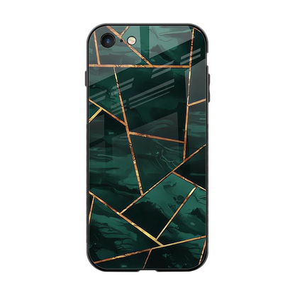 Geometric green back phone cover | glass case for iphone 7