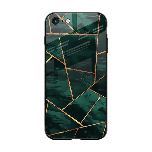 Geometric green back phone cover | glass case for iphone 7