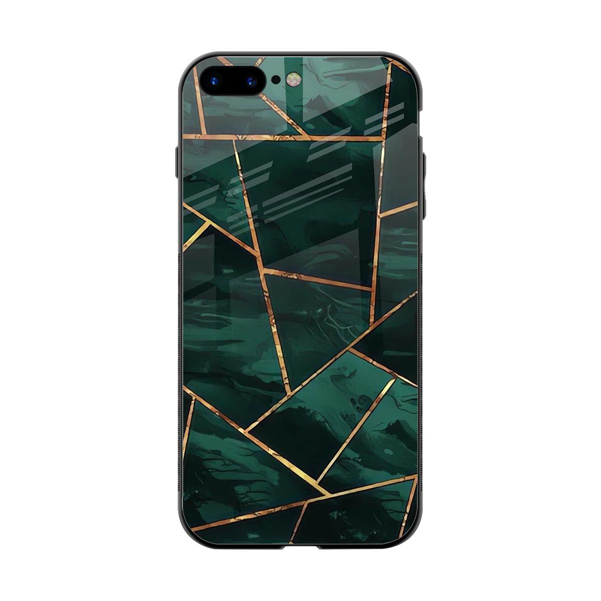 Geometric green back phone cover | glass case for iphone 8 plus
