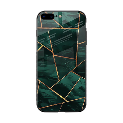 Geometric green back phone cover | glass case for iphone 8 plus