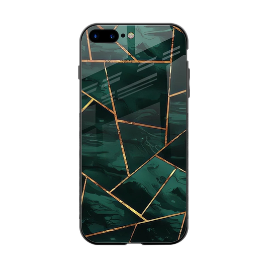 Geometric green back phone cover | glass case for iphone 8 plus
