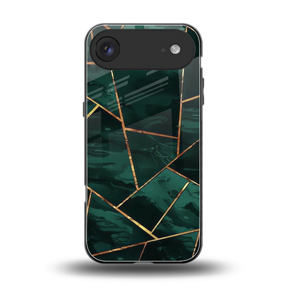 Geometric green back phone cover | glass case for iphone air