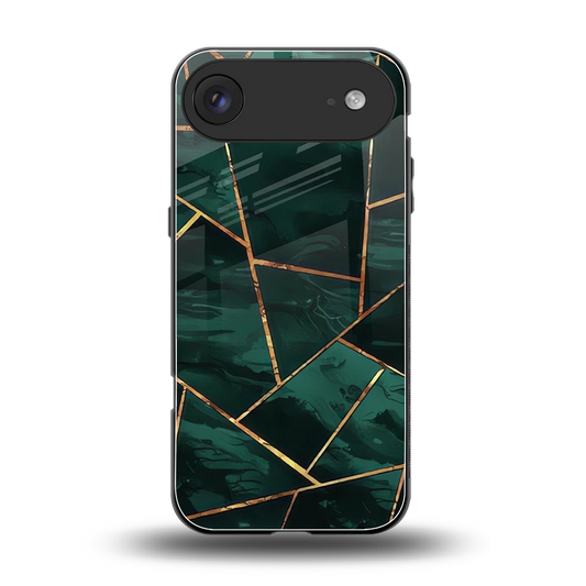 Geometric green back phone cover | glass case for iphone air