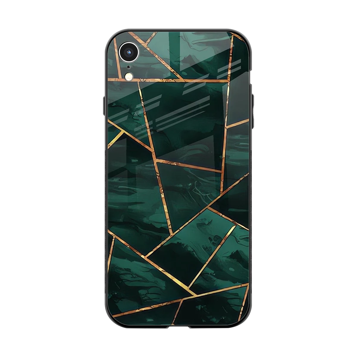 Geometric green back phone cover | glass case for iphone xr