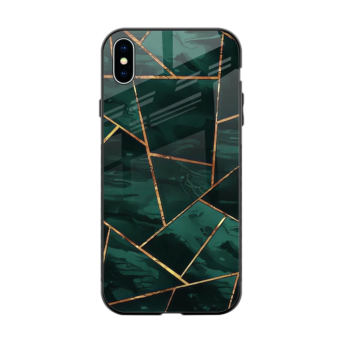 Geometric green back phone cover | glass case for iphone xs max