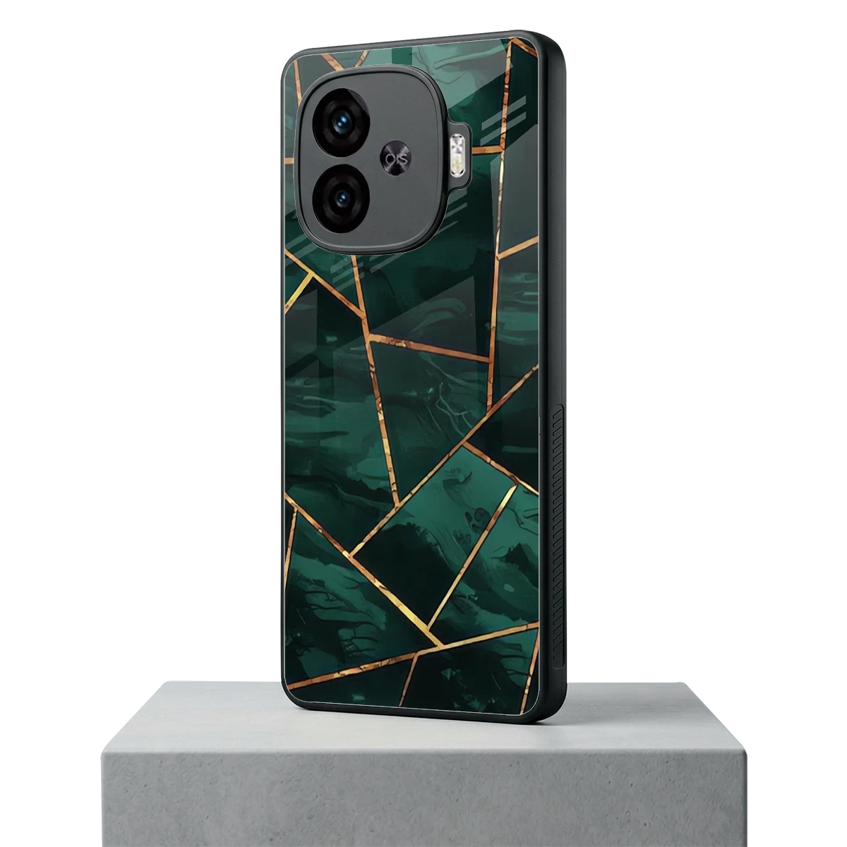 Geometric green iqoo neo 10r 5g mobile cover | shockproof glass phone case