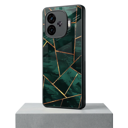 Geometric green iqoo neo 10r 5g mobile cover | shockproof glass phone case