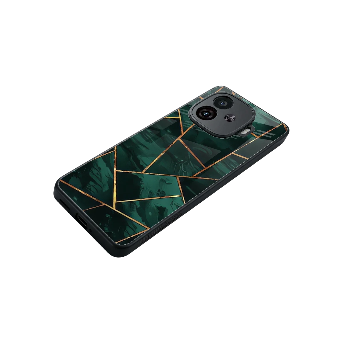 Geometric green stylish phone case for iqoo neo 10r 5g | glossy glass and slim fit