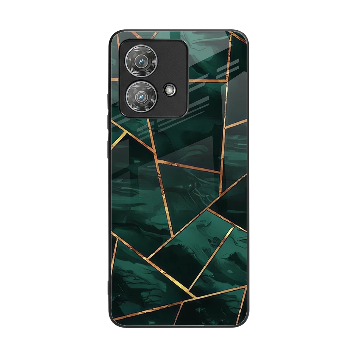 Geometric green back phone cover | glass case for motorola edge 40 neo 5g