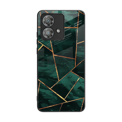 Geometric green back phone cover | glass case for motorola edge 40 neo 5g