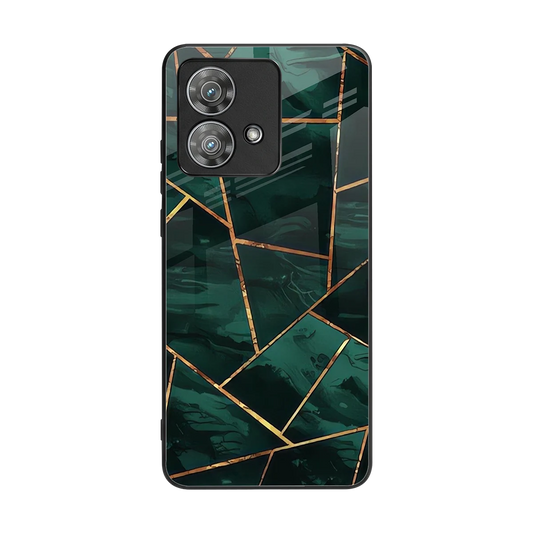 Geometric green back phone cover | glass case for motorola edge 40 neo 5g