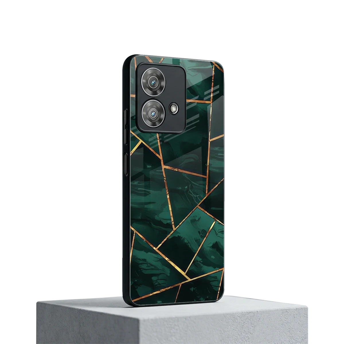 Geometric green motorola edge 40 neo 5g mobile cover | shockproof glass phone case